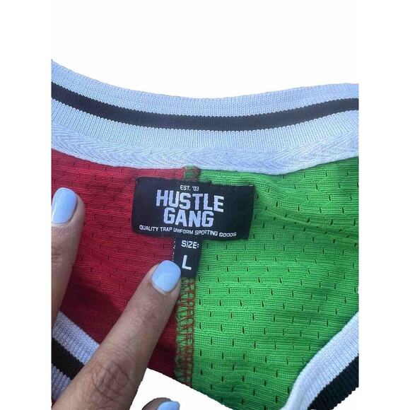 Hustle Gang Jersey Large Red Men Hip Hop Streetwear Casual Graphic Urban Norm - Picture 3 of 4